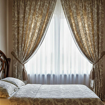 Для дома и интерьера ручной работы. Ярмарка Мастеров - ручная работа Портьеры и гардины: Жаккард с люрексом Харпут, W5, капучино. Handmade.
