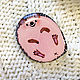 Brooch ' Pink funny hedgehog, hedgehog, cute, funny, gray'. Brooches. greenfox-23. My Livemaster. Фото №4