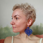 Украшения handmade. Livemaster - original item Lace earrings blue peaks. Handmade.