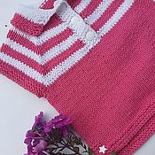 Одежда детская handmade. Livemaster - original item Cotton knitted polo shirt for girls for 0-3 months. Handmade.