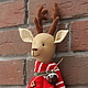 Christmas deer-a soft toy in the style of Tilda, Stuffed Toys, Moscow,  Фото №1