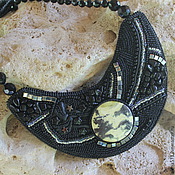 Украшения handmade. Livemaster - original item Necklace of leather and beads a trip to the moon. Handmade.