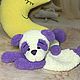 Вязаная игрушка из плюшевой пряжи вязаный комфортер панда. Амигуруми куклы и игрушки. Рыжий кот (магазин вязаных идей). Ярмарка Мастеров.  Фото №5