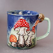 Посуда handmade. Livemaster - original item Mugs and cups: Snail and fly agaric. Handmade.