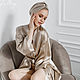 Robe made of natural silk in the color of coffee with milk, Robes, Moscow,  Фото №1
