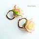 Order Earrings with roses 'the Light of my soul'. Gold plated. polymer clay. Mozza-Flowers. Livemaster. . Earrings Фото №3