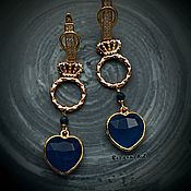 Украшения handmade. Livemaster - original item Cute heart earrings with quartz 