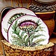 The painted porcelain.Plate ' Botanical prints. Thistle', Plates, Kazan,  Фото №1