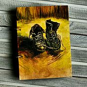 Канцелярские товары handmade. Livemaster - original item Skethpad A5 "Van Gogh. Boots". Handmade.