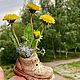 Композиция «Одуваны в башмаке» из холодного фарфора. Композиции. FlowerKseni - Ксения Изотова. Интернет-магазин Ярмарка Мастеров.  Фото №2
