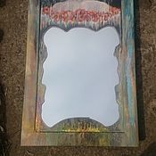 Зеркало расписное с рисунком "Ирис", рамка "нельсон"