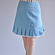 Order Blue Jean skirt with pearls and lace. Tolkoyubki. Livemaster. . Skirts Фото №3