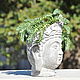 Planters Buddha with a crown made of concrete gray with a white patina. Pots1. Decor concrete Azov Garden. My Livemaster. Фото №4
