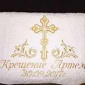 Крестильное полотенце для крещения девочки именное