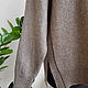 Order Grey and beige cardigan with brown Merino stripe with silk. Knitted with love. Livemaster. . Cardigans Фото №3