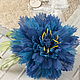 Order Brooch made of silk cornflower. LIUDMILA SKRYDLOVA (flower glade). Livemaster. . Brooches Фото №3