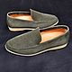Men's loafers made of genuine suede, gray color!. Loafers. SHOES&BAGS. My Livemaster. Фото №5