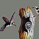 Interior hanging decoration stained glass bird Woodpecker, Pendants for pots, Moscow,  Фото №1