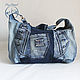 Женская джинсовая сумка на плечо Тюльпан 16, Сумка-мешок, Аша,  Фото №1