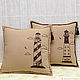 Lighthouse-four interior cushions with embroidery-custom made. Pillow. pillowstown. My Livemaster. Фото №6