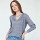 Knitted jumper with lurex of a free style gray blue gold. Jumpers. mozaika-rus. Online shopping on My Livemaster.  Фото №2