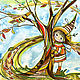 Осенняя фея, картина для детской, акварель. Подарок новорожденному, Подарок новорожденному, Челябинск,  Фото №1