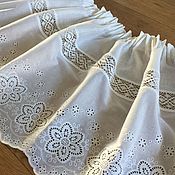 Для дома и интерьера handmade. Livemaster - original item Pelmet linen with cotton lace 
