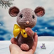 Куклы и игрушки handmade. Livemaster - original item Toy Mouse knitted from plush yarn mouse toy symbol of the year. Handmade.