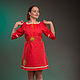 Order Red linen dress in boho style with embroidery Spring. Kupava - ethno/boho. Livemaster. . Dresses Фото №3