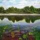 Oil Painting Landscape with Lake Nature, Pictures, Novokuznetsk,  Фото №1