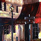 Pintura al óleo de la Cafetería en parís. Francia. Pictures. Zabaikalie. Ярмарка Мастеров.  Фото №6