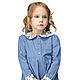 Order Blue hemp girl dress with long sleeves. ivavavilonskaya. Livemaster. . Childrens Dress Фото №3