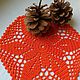 Заказать Салфетка Ярко Мандариновая. Анна Кротикова (knitforfun). Ярмарка Мастеров. . Салфетки Фото №3