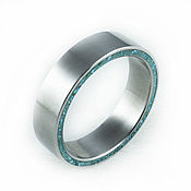 Украшения handmade. Livemaster - original item Titanium ring with Chrysocolla in the sides. Handmade.