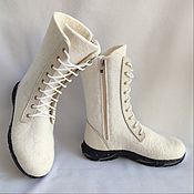 Обувь ручной работы handmade. Livemaster - original item Felted high boots with zipper. Handmade.