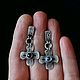 Earrings in sterling silver 'crosses' (silver, Topaz,garnet). Earrings. Papulova - авторское серебро.. My Livemaster. Фото №6