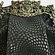 Сумка  из натуральной  кожи Черная ( круги ). Классическая сумка. Art Clutch.. Интернет-магазин Ярмарка Мастеров.  Фото №2