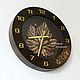 Order Wall clock 'Grape leaf' dark wood metal. KancyrevDecoration. Livemaster. . Watch Фото №3