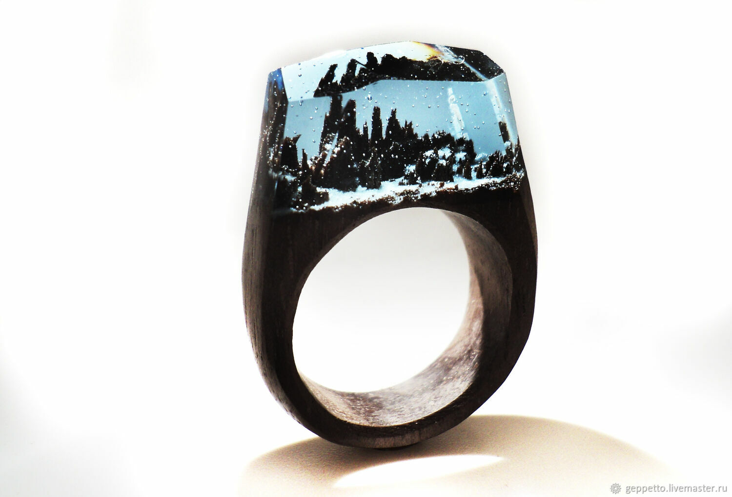 Wooden ring ' First snow', Rings, Kostroma,  Фото №1