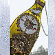 "ПТИЧКА" - часы на стеклянной бутылке. Оформление бутылок. AnnaAlexART - Анна Алесковская. Ярмарка Мастеров.  Фото №4