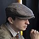 Кепка перевертыш. Кепка flat cap ГРОМ. Реглан бежевый и синий А24-05. Кепки. MoroshkaHats Головные уборы. Ярмарка Мастеров.  Фото №5