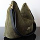 Bag made of genuine suede Khaki quilted. Sacks. Olga'SLuxuryCreation. Online shopping on My Livemaster.  Фото №2
