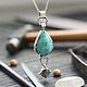Подвеска из серебра с ларимаром и лабрадором на цепочке. Колье. Rhejajewellry. Интернет-магазин Ярмарка Мастеров.  Фото №2