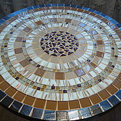 Wrought iron table with mosaic D - 70cm