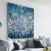 Картины и панно handmade. Livemaster - original item Large Bright Abstract Painting on Canvas Custom Made Summer Flowers. Handmade.