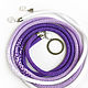 Thin beaded rope belt with pearls Gradient white purple, Belt, Kaliningrad,  Фото №1
