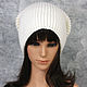Beanie hat knitted Hooligan White. Caps. Space Cat Knitting. Online shopping on My Livemaster.  Фото №2