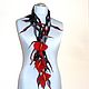 Red Calla lilies - Art scarf decoration on the neck. Scarves. crazywoolLT. Online shopping on My Livemaster.  Фото №2