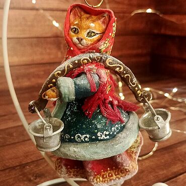 Сувениры и подарки ручной работы. Ярмарка Мастеров - ручная работа Киса с коромыслом. Handmade.