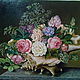 Картина маслом Розы в раковине 60х50 см, Картины, Санкт-Петербург,  Фото №1